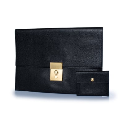 Thom Browne, pebbled leather clutch with wallet