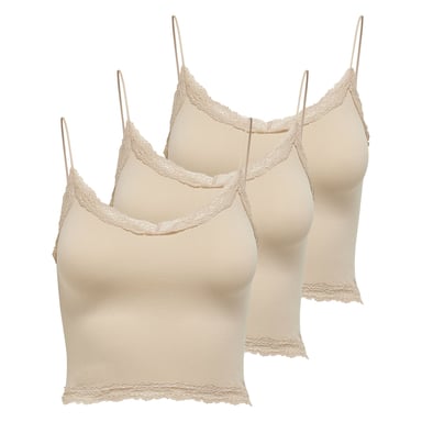 Only Onlvicky Lace Seamless Cropped Top T-Shirt