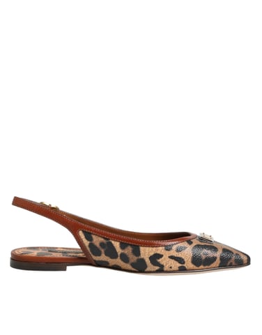 Dolce & Gabbana Bruna Leopard Slingback Platt Sandaler Skor
