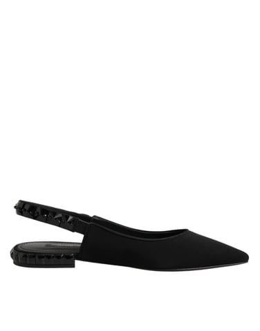 Dolce & Gabbana Black Crystal Charmeuse Slingback-skor