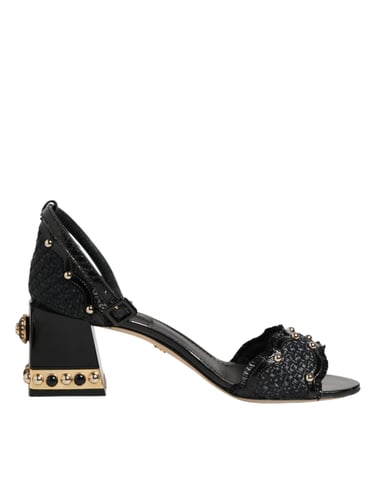 Dolce & Gabbana Svarta Nitar Ankelrem Sandaler