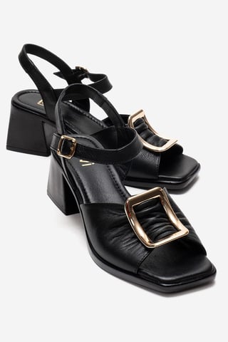 Asha Leather Block Heel Sandal