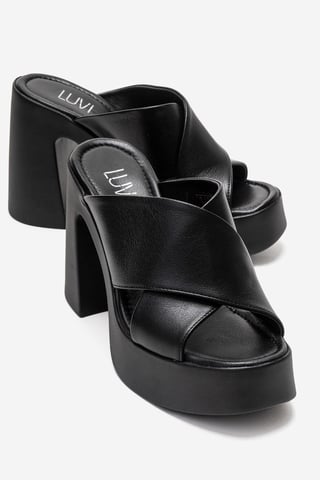 Essenza Sandal i Läder med Platåsula och Klackkloss