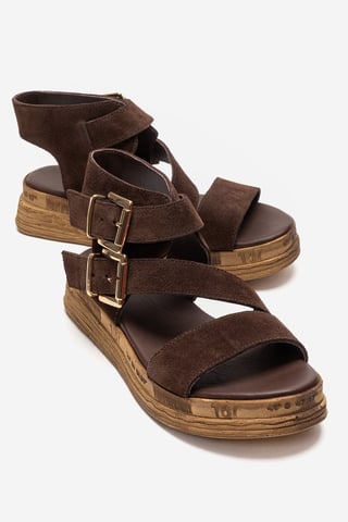 Lorentis Leather Double Buckle Sandal