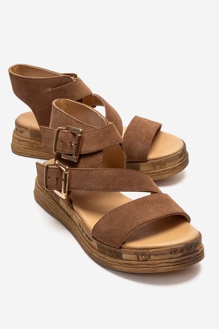 Lorentis Leather Double Buckle Sandal
