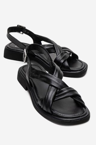 Frand Leather Crisscross Strap Sandal