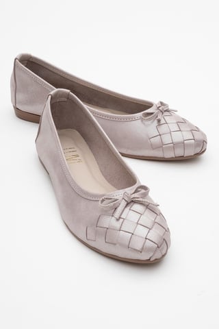Nopos Leather Cap Toe Ballet Flat