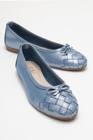 Nopos Leather Cap Toe Ballet Flat