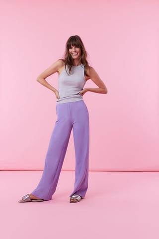 Corel Broek Lilly Wide Pants  Purple