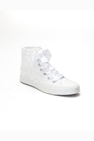 Isolde Lace High Top Bridal Sneaker