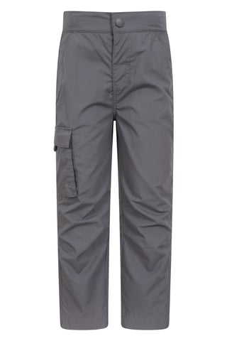 'Active' Kids Trousers with Multiple Pockets Hook & Loop Closure Quick Drying Pants Dark Grey