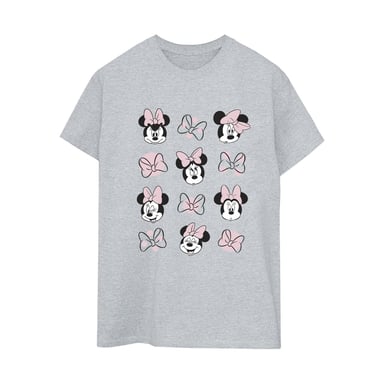 Disney Womens/Ladies Minnie Mouse Multiple Cotton Boyfriend T-Shirt (Sports Grey)