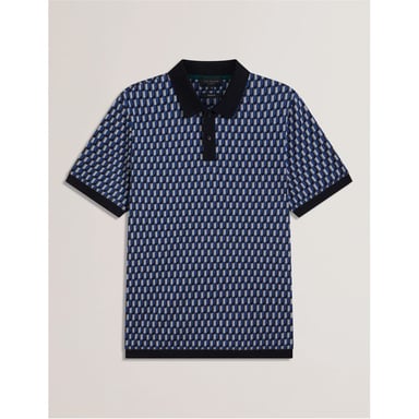 Herr Ted Baker Geo Regular Fit Polotröja i Marinblå