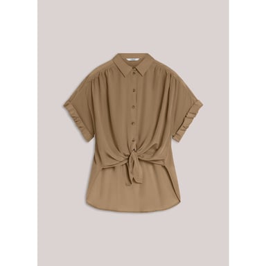 Summum blouse short sleeves viscose cotton 2s3484-12370 763 dark clay