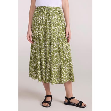 Mountain Warehouse Womens/Ladies Palermo Tiered Midi Skirt (Khaki Green)
