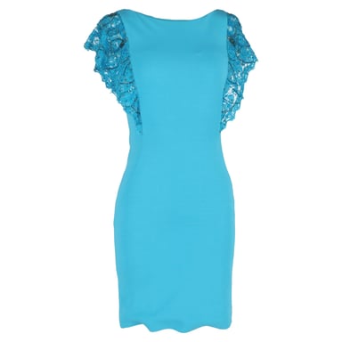 Emilio Pucci jurk met wijdvallende mouwen in turquoise polyester