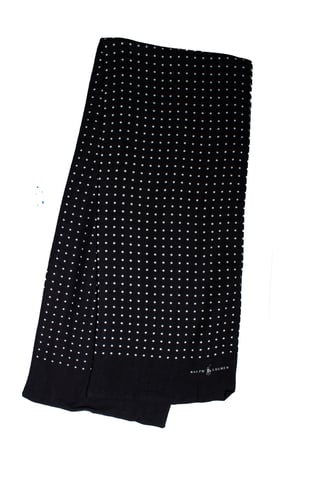 Ralph Lauren, Polka dot scarf in black