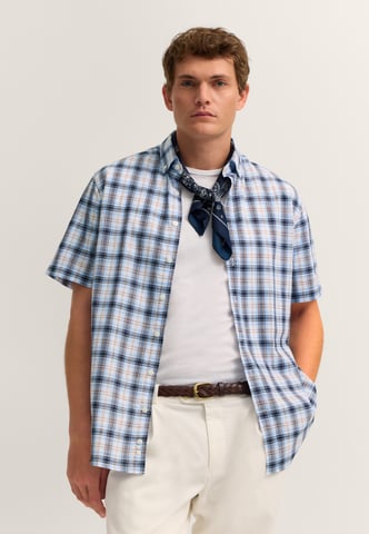 Bugatti Herren Kurzarm-Hemd Modern Fit mit einem Karo-Muster