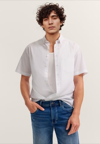 Bugatti Herren Kurzarm-Hemd Modern Fit mit Button-Down-Kragen