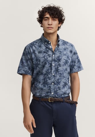 Bugatti Herren Kurzarm-Hemd Modern Fit mit Print