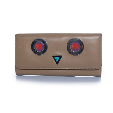 Fendi, calfskin beige leather bifold Hypnotize wallet