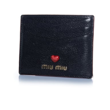 Miu Miu, zwarte leren kaarthouder