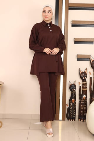 Slit Suit Brown
