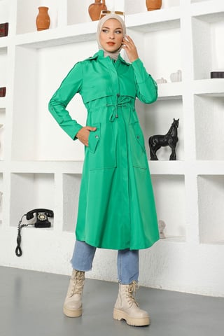 Huva Trenchcoat Grön
