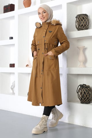 Eyelet Detailed Kappa With Emblem, Brun-beige