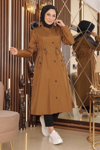 Garni Detailed Kappa Brun-beige
