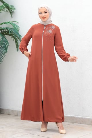 Med blixtlås Chiffong Evening Abaya Lax