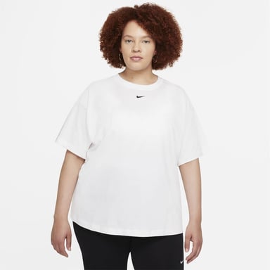 Women's Nike Essential Regular Fit Crew Neck T-Shirt in White/Black