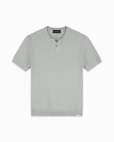 Black Bananas Wafle Knit Henley, Grey