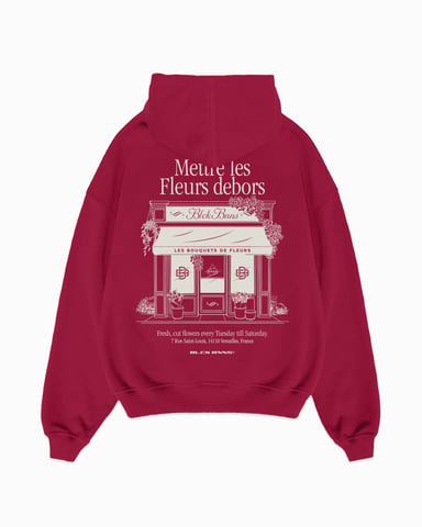 Black Bananas Les Fleurs Hoodie, Burgundy