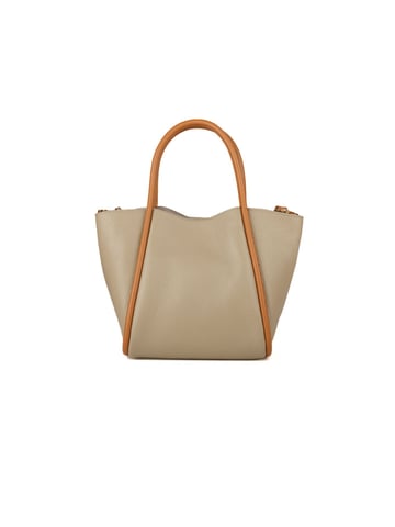 Giulia Monti Tote Bag Gray Beige Light Brown