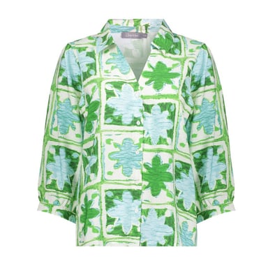 Geisha blouse 63470-20 530 green/light blue
