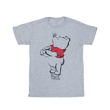 Disney Womens/Ladies Winnie The Pooh Drawing Cotton Boyfriend T-Shirt (Sports Grey)