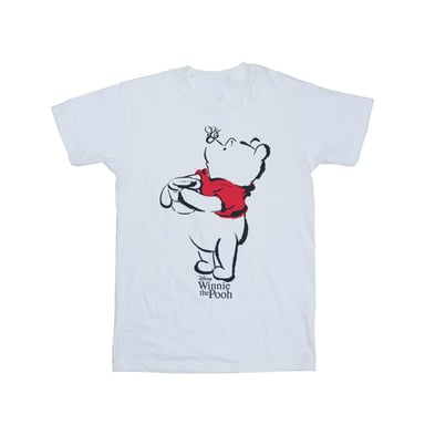 Disney Womens/Ladies Winnie The Pooh Drawing Cotton Boyfriend T-Shirt (White)