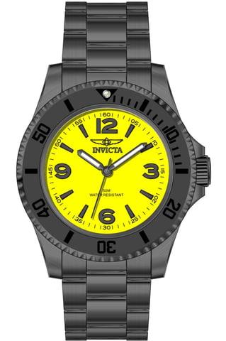 Invicta Specialty 69718 Men's Watch - Quartz Movement - Stainless Steel with Yellow Dial - 40 mm