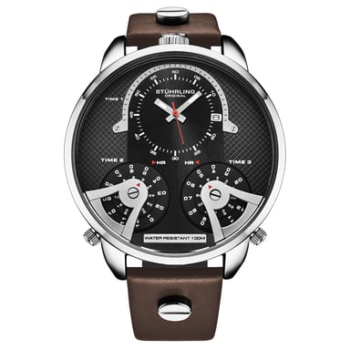 Stührling TerraTime Triple-Time 4051 Quartz 50mm