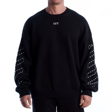 Stitch Arr Diags Stickad Crewtröja Herr OMHE191C99KNI0011061