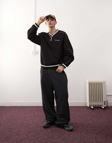 COLLUSION washed black extreme relaxed jogger