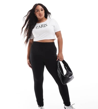 Yours ribbed leggings in black