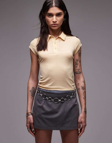 ASOS DESIGN micro mini skort in grey marl