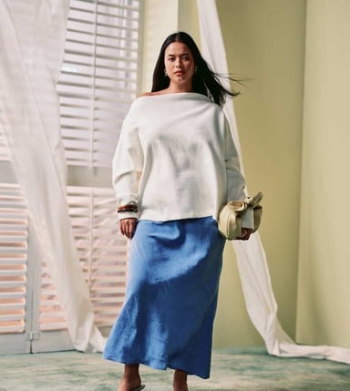 ASOS DESIGN curve soft touch bias maxi skirt in blue
