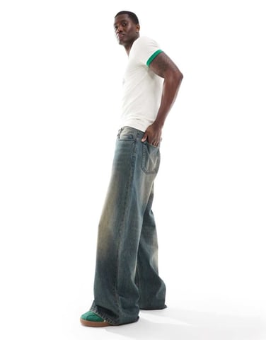 Cotton On super baggy Y2K-jeans i tvättad blå