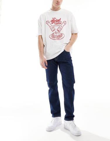 Jack & Jones Mike tapered jeans in raw indigo wash