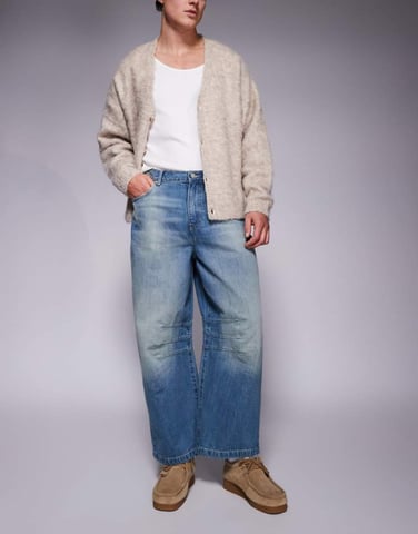 ASOS DESIGN horseshoe jeans in light wash blue