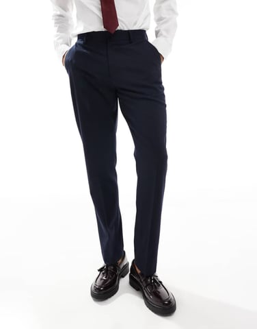ASOS DESIGN slim suit trousers in navy