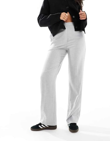 ASOS DESIGN tailored slim straight trousers in light grey
